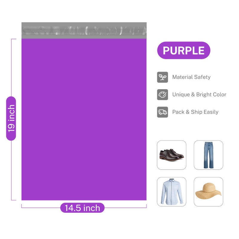 Metronic Purple Poly Mailers 14.5x19 Large Poly Mailers 100 Pack Self-Seal Shipping Bags, Packaging Bags, Shipping Envelopes, Packaging for Small Business, Boutique, Clothing - Image 4